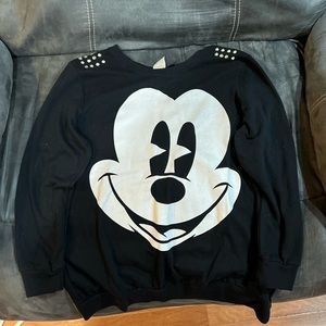 Mickey Mouse Shoulder Studded Sweatshirt